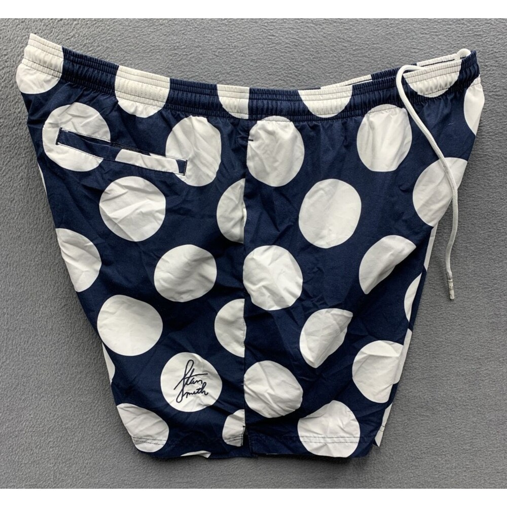 Adidas Men’s Swim Trunks Stan Smith Polkadot blue white Embroidered Lined XXL - Picture 3 of 15